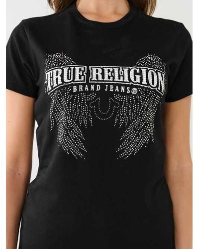 True Religion Crystal Wing Crew Tee - Yellow
