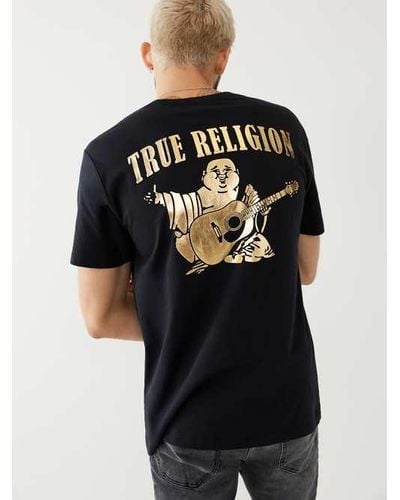 True Religion Solid Gold Buddha Tee - Blue