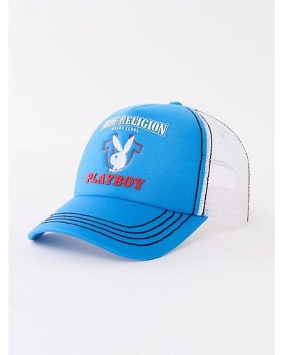 True Religion Playboy X Trucker Hat - Blue