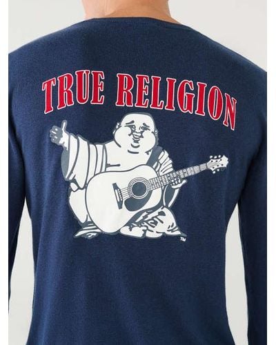 True Religion Buddha Logo Sweater - Blue