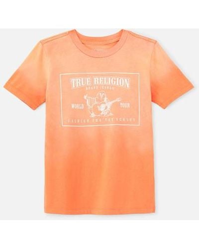 True Religion Boys Buddha Logo Ombre Tee - Orange