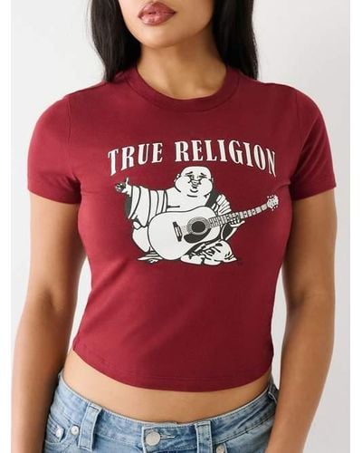 True Religion Buddha Baby Tee - Red