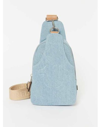 True Religion Stitched Horseshoe Sling Bag - Blue