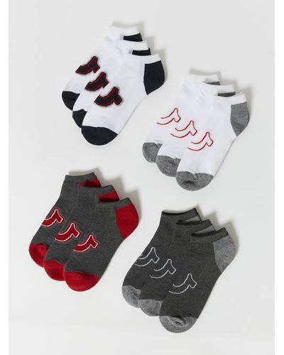 True Religion Colorblock Ankle Sock Set - 12 Pack - White