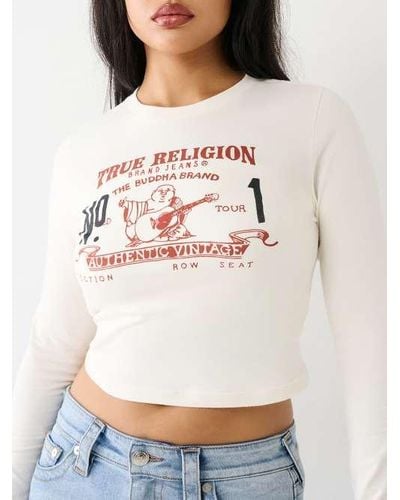 True Religion Long Sleeve Logo Baby Tee - Black