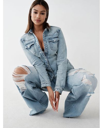True religion western shirt cheap womens