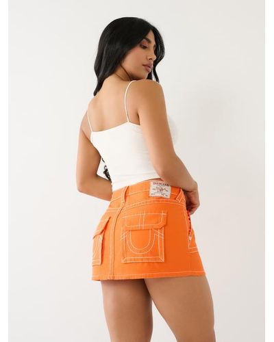 True Religion Sadie Cargo Mini Skirt - Orange