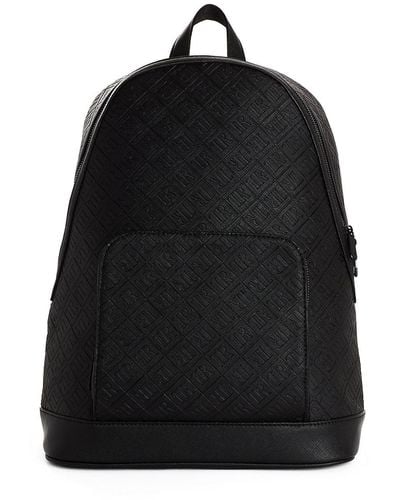 True Religion Embossed Leather Backpack - Black