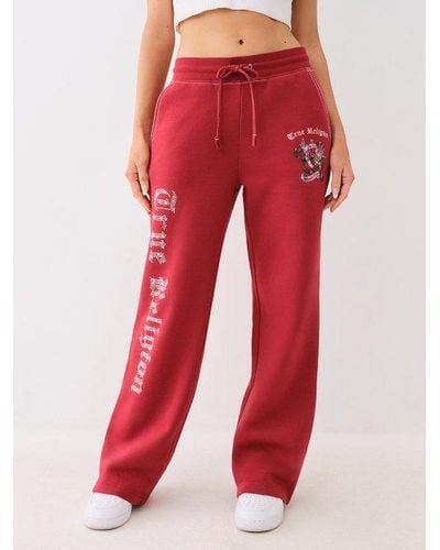 True Religion Crystal Logo Big T Sweat Pant - Red