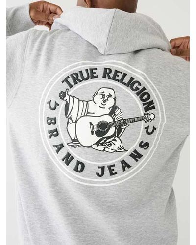 True Religion Buddha Logo Seal Zip Hoodie - Natural