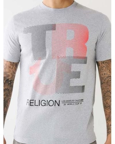 True Religion Lined Logo Tee - Yellow