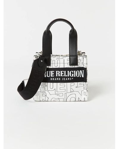 True Religion Branded Stitch Mini Tote - White