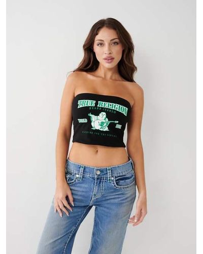 True Religion Buddha Tube Top - Blue