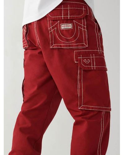 True Religion Big T Cargo Jogger Pant - Red