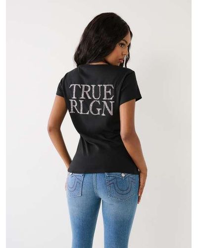 True Religion Studded Logo V Tee - White