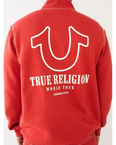 True Religion Tr Logo Big T Track Jacket - Red