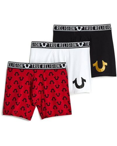 True Religion Horseshoe Boxer Brief - 3 Pack - Red
