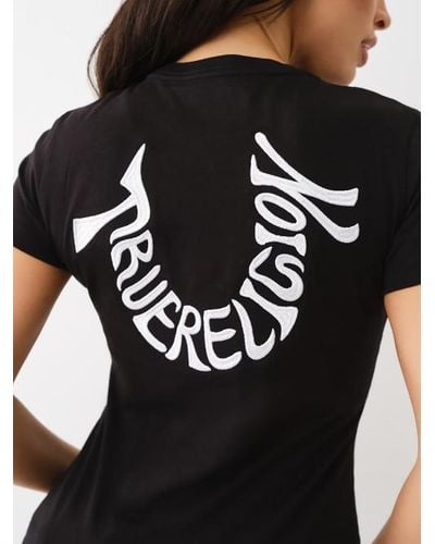 True Religion Embroidered Horseshoe Crew Tee - Yellow