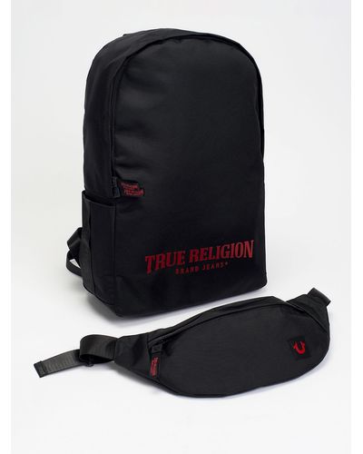 True Religion Backpack Fanny Pack Set - Black