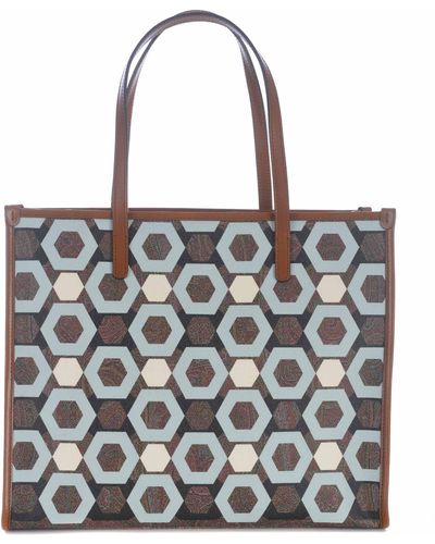 Etro Shopping Bag Media "Geometrica" - Bianco