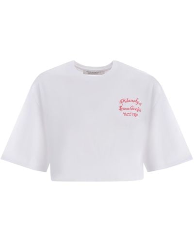 Philosophy T-shirt cropped "Logo" - Bianco