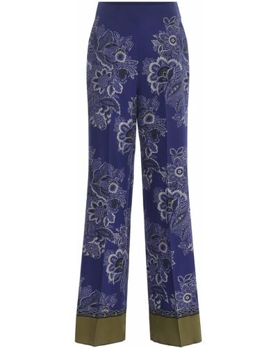 Etro Pantaloni Bouquet - Blu