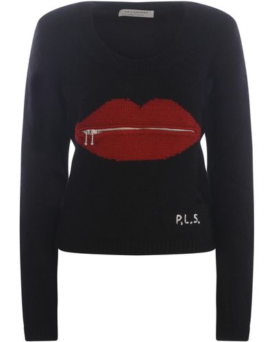 Philosophy Maglioncino "Red Lips" - Blu