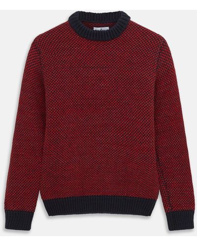 Turnbull & Asser Red And Navy Wool Blend Billy Jumper