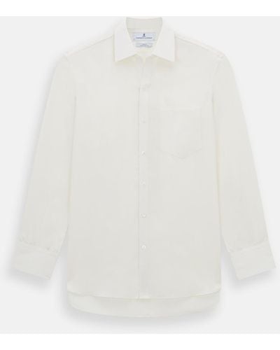 Turnbull & Asser Cream Silk Chelsea Shirt - White