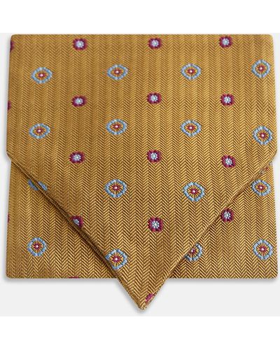 Turnbull & Asser Gold Motif Silk Cravat - Metallic