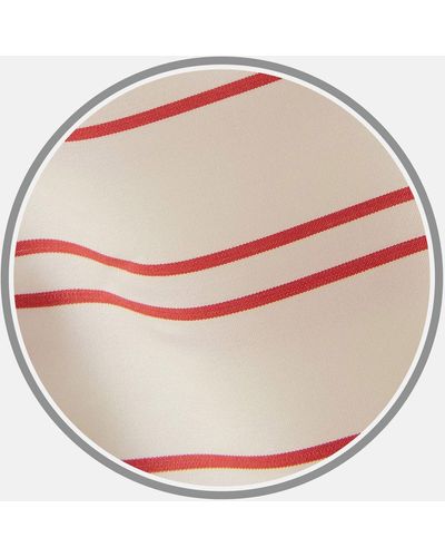 Turnbull & Asser Red And Off-white Stripe Cotton Fabric