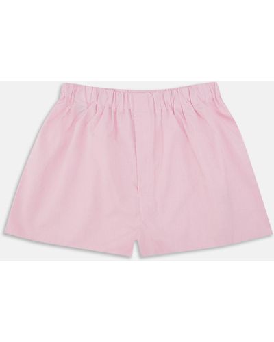Turnbull & Asser Pink End-on-end Cotton Boxer Shorts