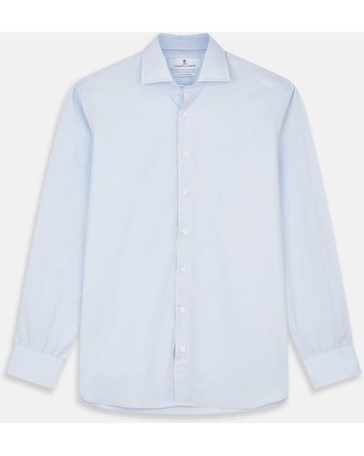 Turnbull & Asser Tailored Fit Light Blue Cotton Shirt With Kent Collar And 3-button Cuffs