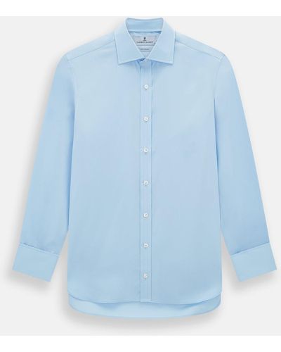 Turnbull & Asser Dr. No Blue Cotton Shirt With Cocktail Cuff As Seen On James Bond