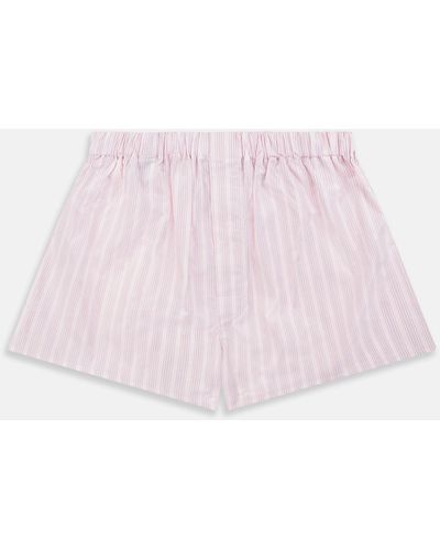 Turnbull & Asser Pink Multi Striped Cotton Godfrey Boxer Shorts