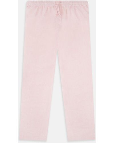 Turnbull & Asser Pale Pink Linen Pyjama Trousers