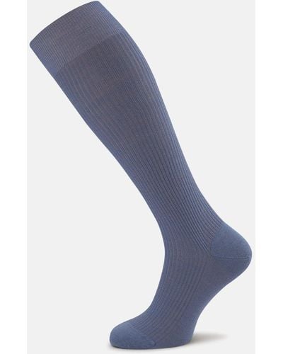 Turnbull & Asser Smoke Grey Long Merino Wool Socks