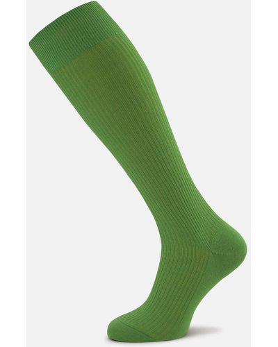 Turnbull & Asser Green Long Merino Wool Socks