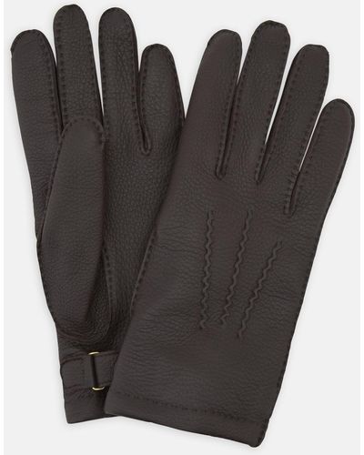 Turnbull & Asser Dark Brown Kirkdale Leather Gloves