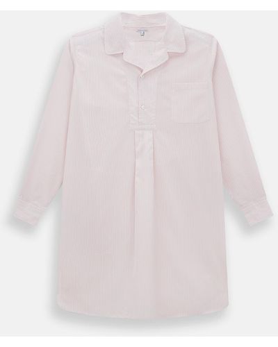 Turnbull & Asser Pale Pink Bengal Stripe Nightshirt - White