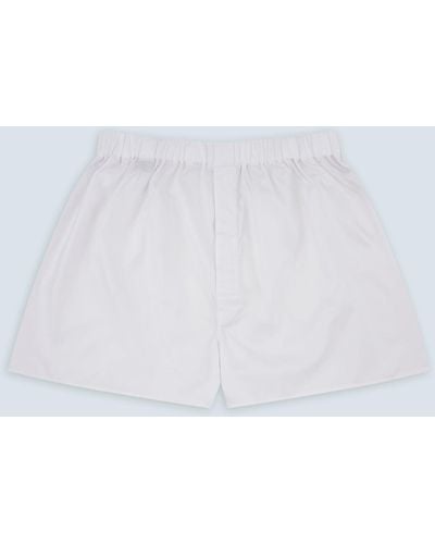 Turnbull & Asser White Sea Island Quality Cotton Twill Boxer Shorts