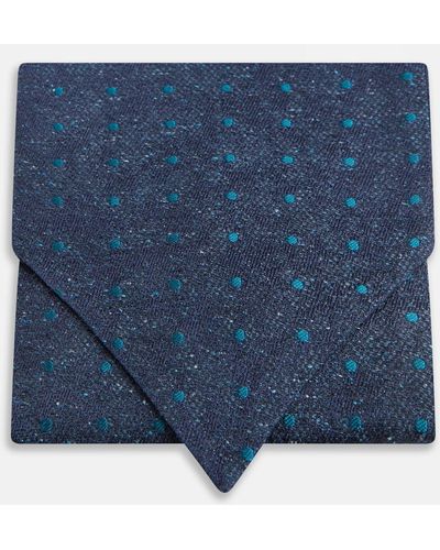 Turnbull & Asser Teal Micro Dot Silk Cravat - Blue