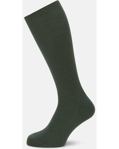 Turnbull & Asser Fern Green Mid-length Merino Socks