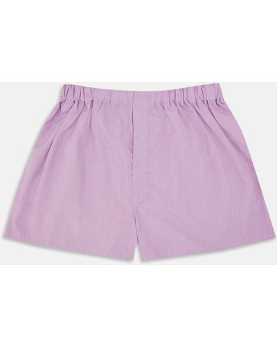 Turnbull & Asser Lilac End-on-end Cotton Boxer Shorts - Purple