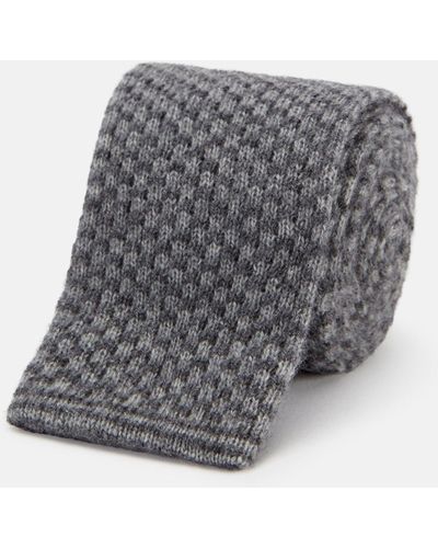 Turnbull & Asser Grey Multi Cashmere Knitted Tie