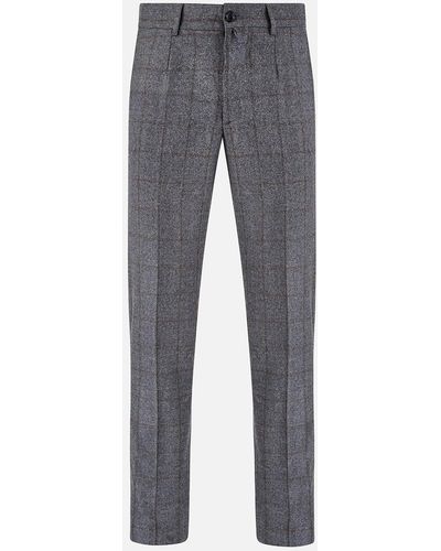 Turnbull & Asser Grey And Brown Check Rupert Trousers
