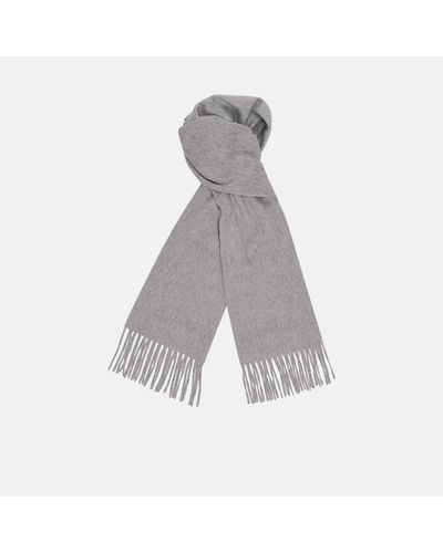 Turnbull & Asser Flannel Grey Pure Cashmere Scarf