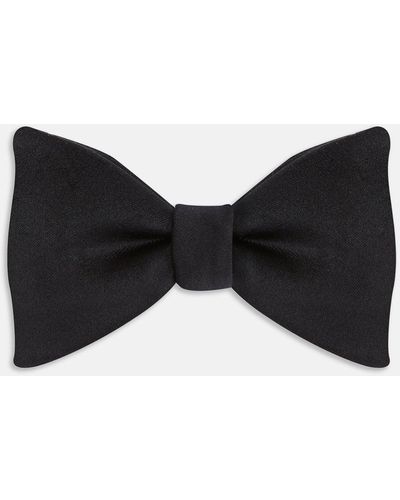 Turnbull & Asser Black Satin Bow Tie