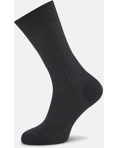 Turnbull & Asser Dark Grey Short Cotton Socks