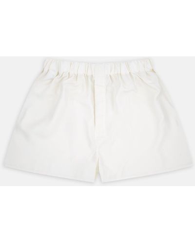 Turnbull & Asser Cream Silk Boxer Shorts - White